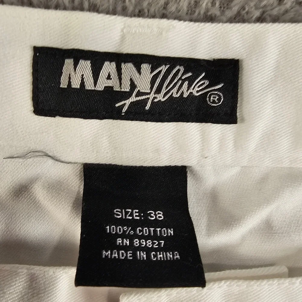 Man Alive Mens Baggy Cropped Pants (Bundle of 2) Khaki White Size 38